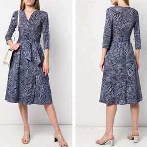 MaxMara Blue Patterned Midi Dress